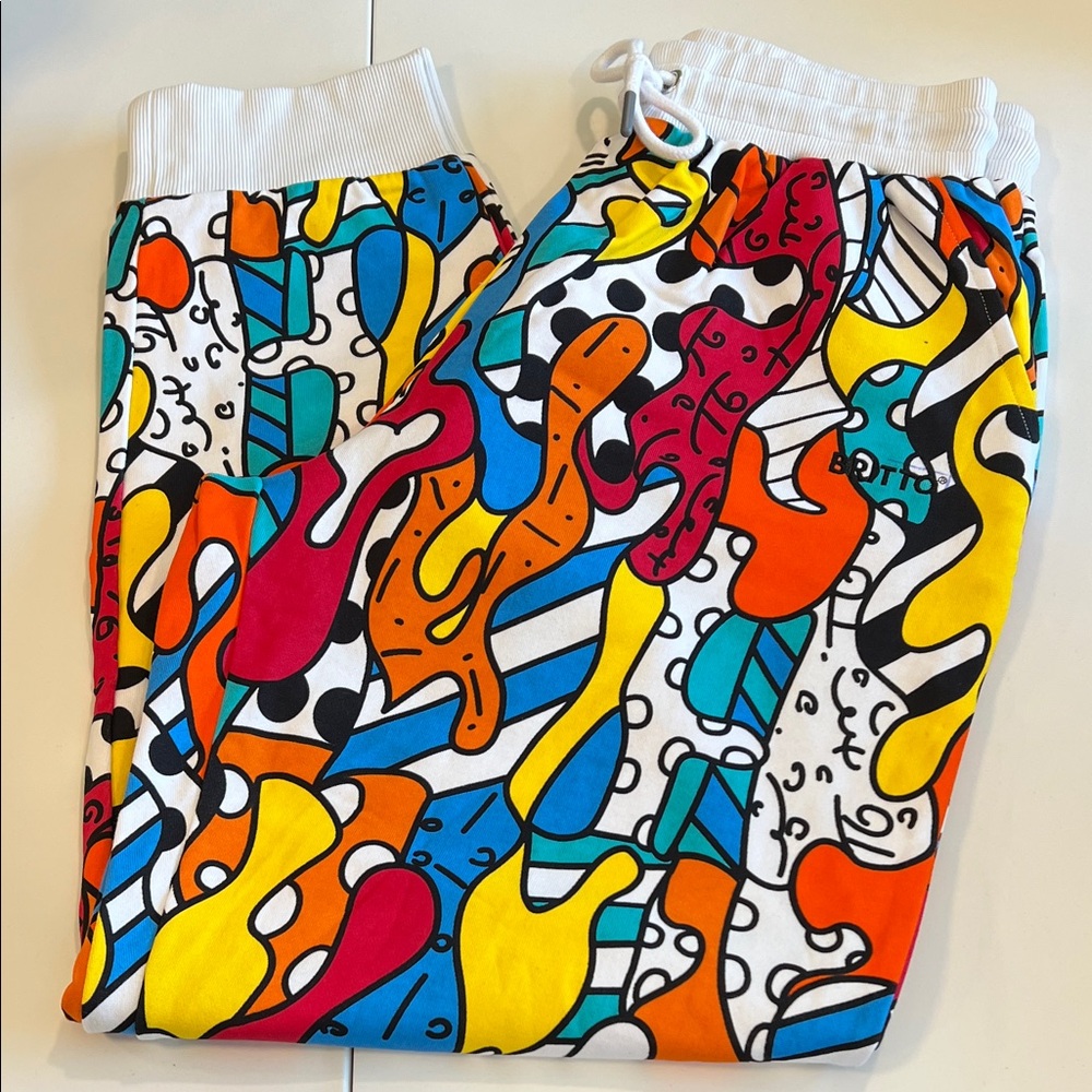 Britto - L, Colorful Abstract Joggers, Art to Wear